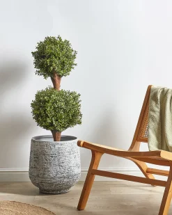 Best Beliani Pianta artificiale BUXUS BALL TREE Verde Marrone Verde Nero