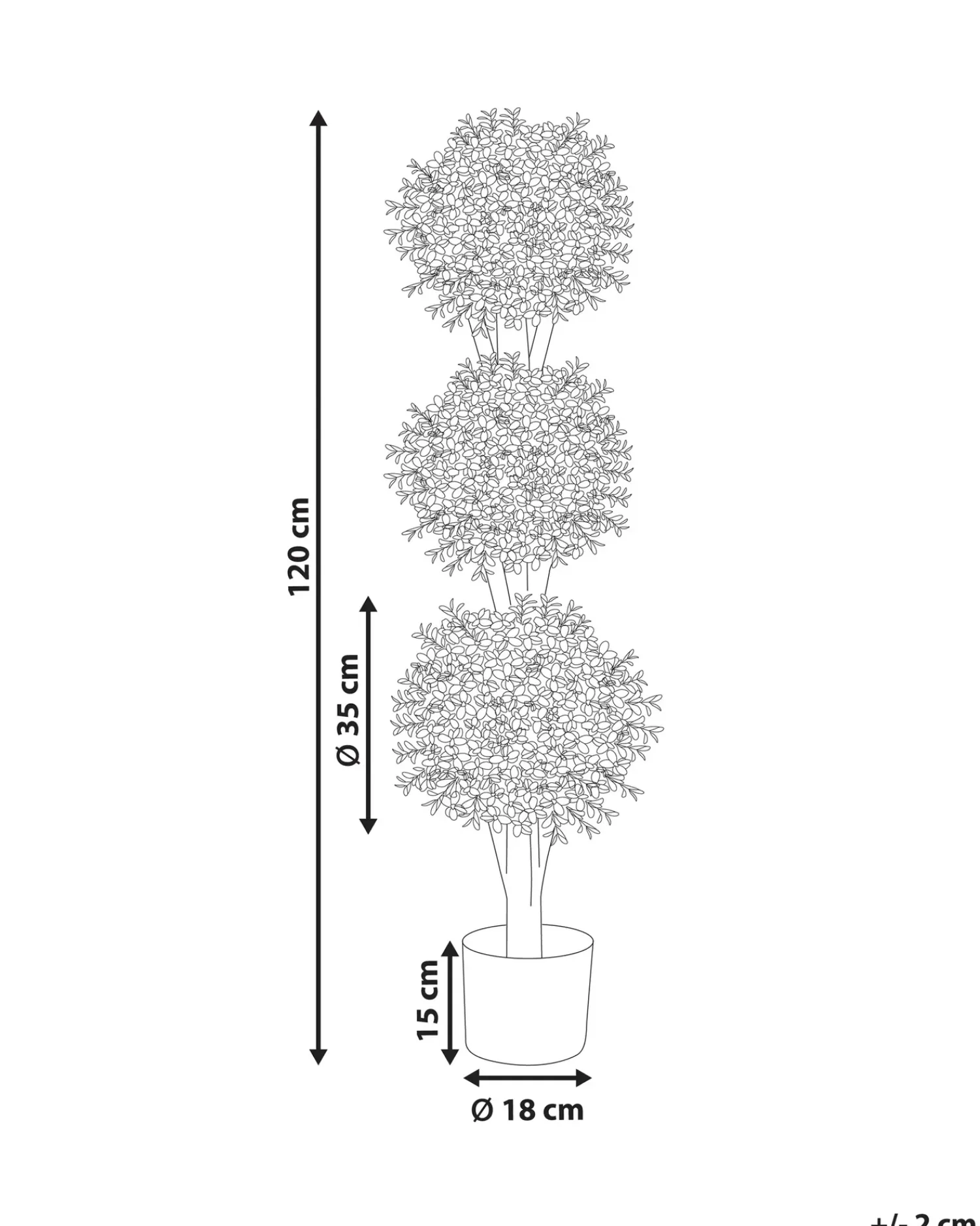 Online Beliani Pianta artificiale BUXUS BALL TREE Verde Marrone Verde Nero