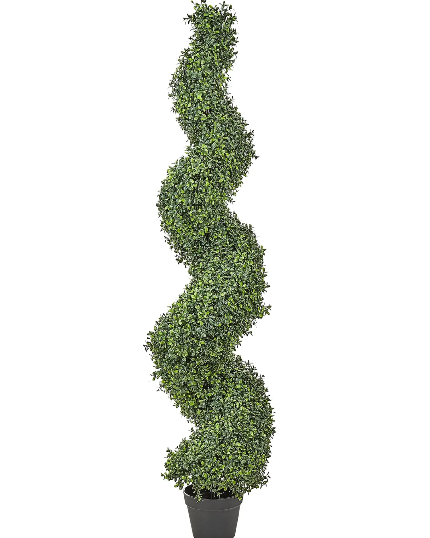 Hot Beliani Pianta artificiale BUXUS SPIRAL TREE Verde Nero Verde