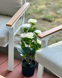 Best Beliani Pianta artificiale CAMELLIA 60 cm Verde Beige Verde Nero