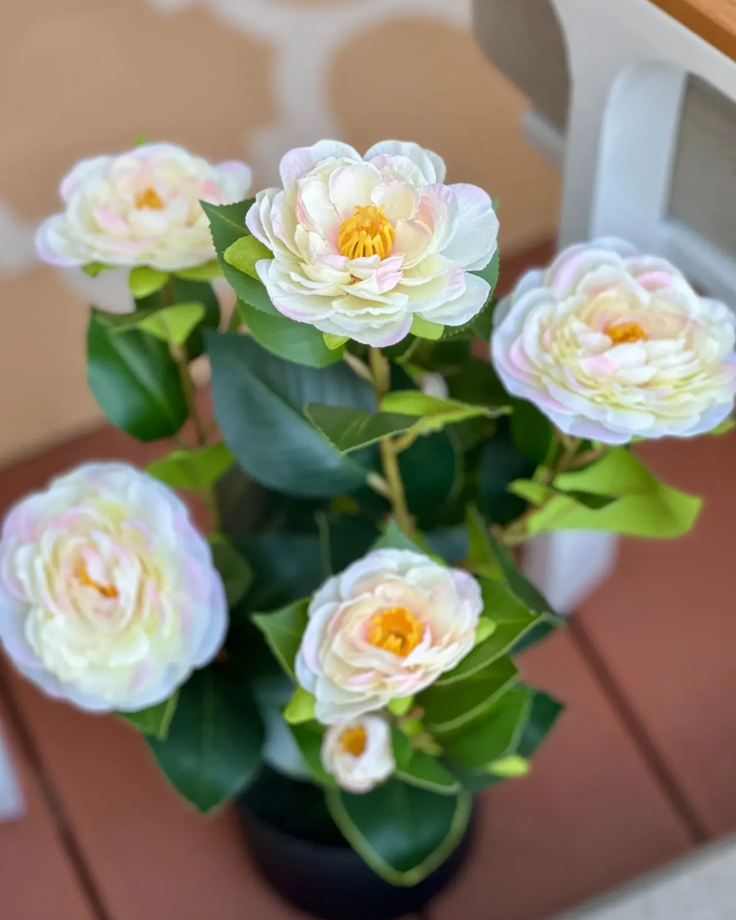 Best Beliani Pianta artificiale CAMELLIA 60 cm Verde Beige Verde Nero