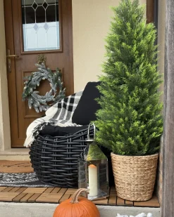 Online Beliani Pianta artificiale CEDAR TREE Verde Marrone Verde Nero