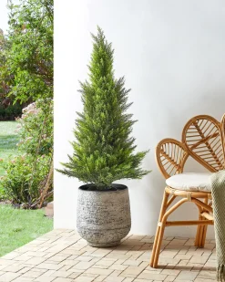 Online Beliani Pianta artificiale CEDAR TREE Verde Marrone Verde Nero