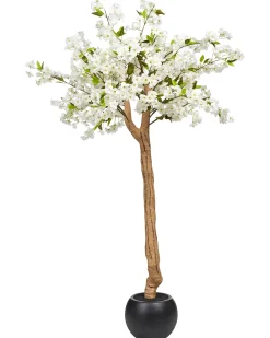 Best Beliani Pianta artificiale CHERRY TREE 180 cm Bianco Bianco Marrone