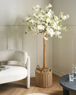 Best Beliani Pianta artificiale CHERRY TREE 180 cm Bianco Bianco Marrone