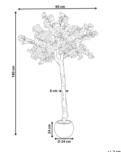 Best Beliani Pianta artificiale CHERRY TREE 180 cm Bianco Bianco Marrone