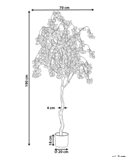Best Beliani Pianta artificiale CHERRY TREE Rosa Marrone Rosa