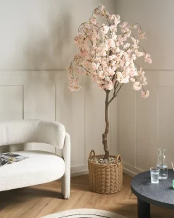 Best Beliani Pianta artificiale CHERRY TREE Rosa Marrone Rosa