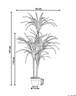 Clearance Beliani Pianta artificiale DRACAENA ANITA Verde Nero Verde