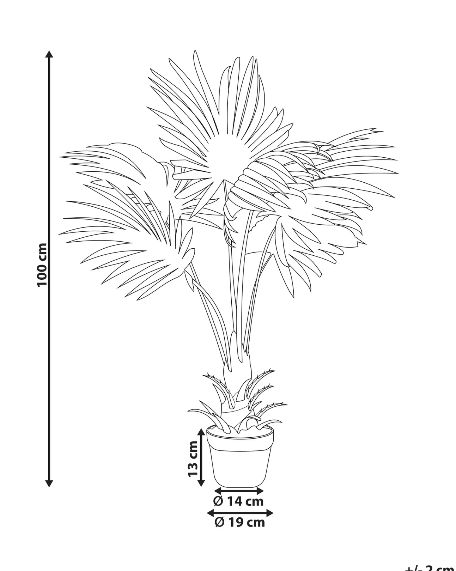 Online Beliani Pianta artificiale FAN PALM 100 cm Verde Verde Nero