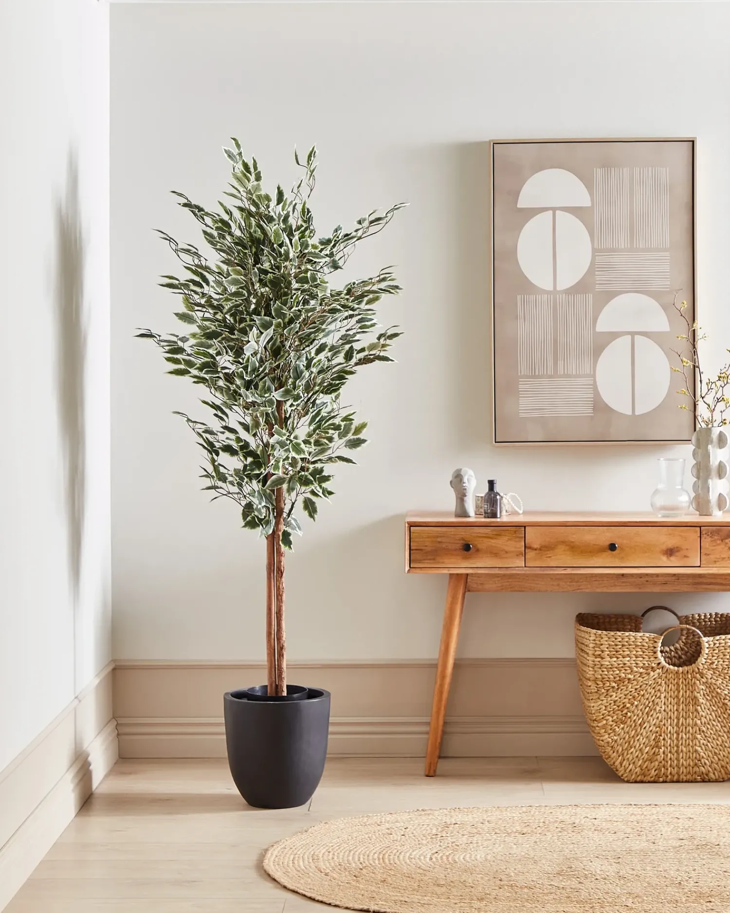 Hot Beliani Pianta artificiale FICUS 167 cm Verde Nero Verde