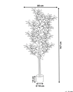 Hot Beliani Pianta artificiale FICUS 167 cm Verde Nero Verde