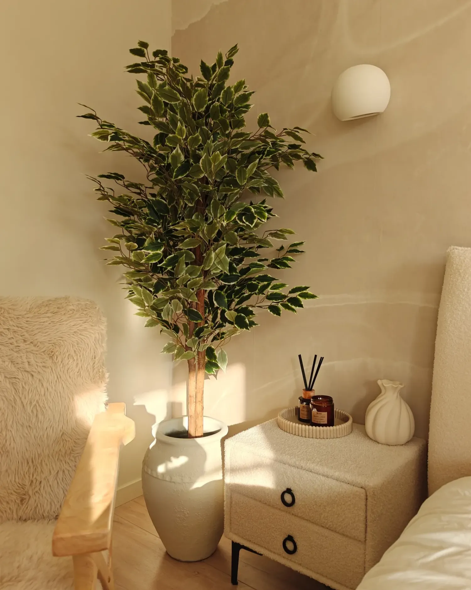 Hot Beliani Pianta artificiale FICUS 167 cm Verde Nero Verde