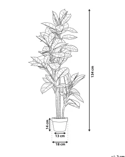 Online Beliani Pianta artificiale FICUS ELASTICA Verde Verde Nero
