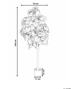 Clearance Beliani Pianta artificiale FICUS TREE 160 cm Verde Verde Nero