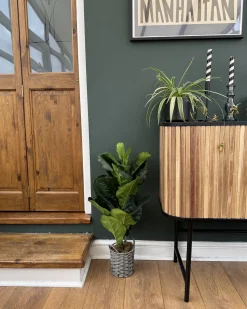 Best Beliani Pianta artificiale FIDDLE LEAF TREE 72 cm Verde Nero Verde