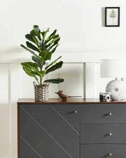 Best Beliani Pianta artificiale FIDDLE LEAF TREE 72 cm Verde Nero Verde