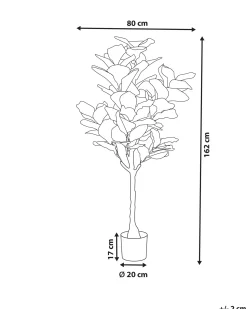 Hot Beliani Pianta artificiale FIG TREE 162 cm Verde Nero Verde