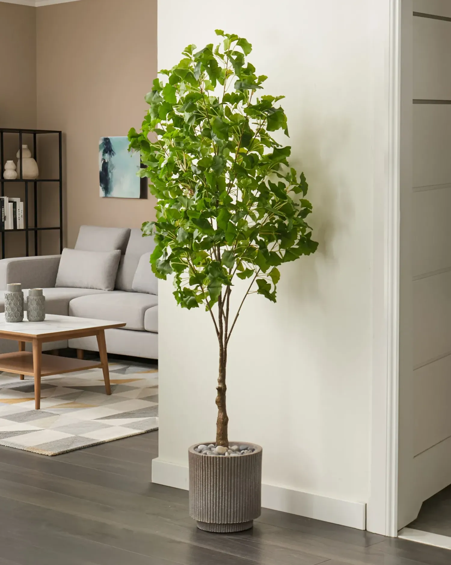 Clearance Beliani Pianta artificiale GINKGO TREE 150 cm Verde Verde Nero