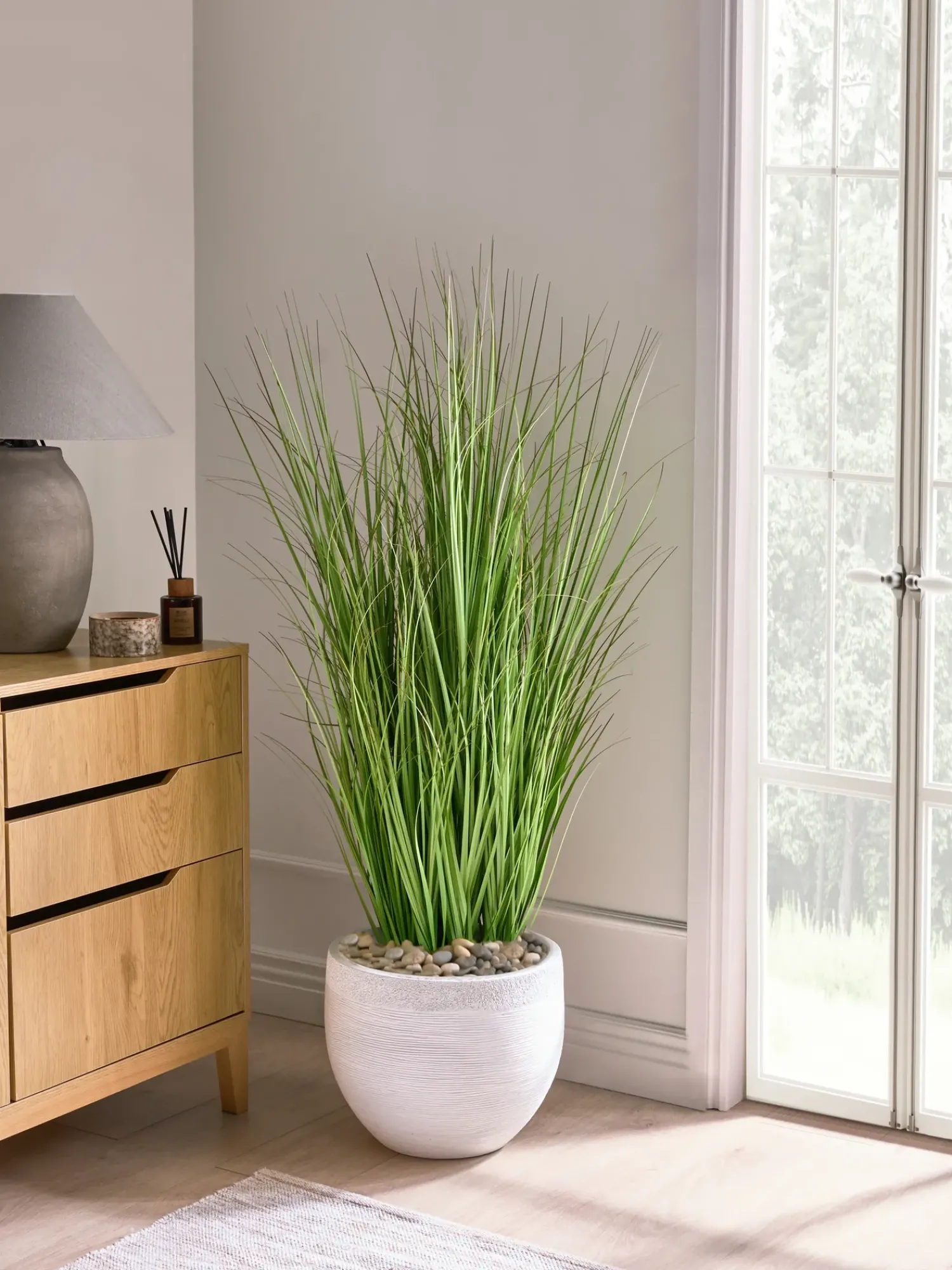 Clearance Beliani Pianta artificiale GRASS 120 cm Verde Verde Nero