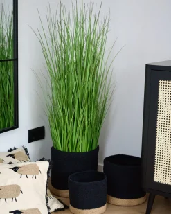 Clearance Beliani Pianta artificiale GRASS 120 cm Verde Verde Nero