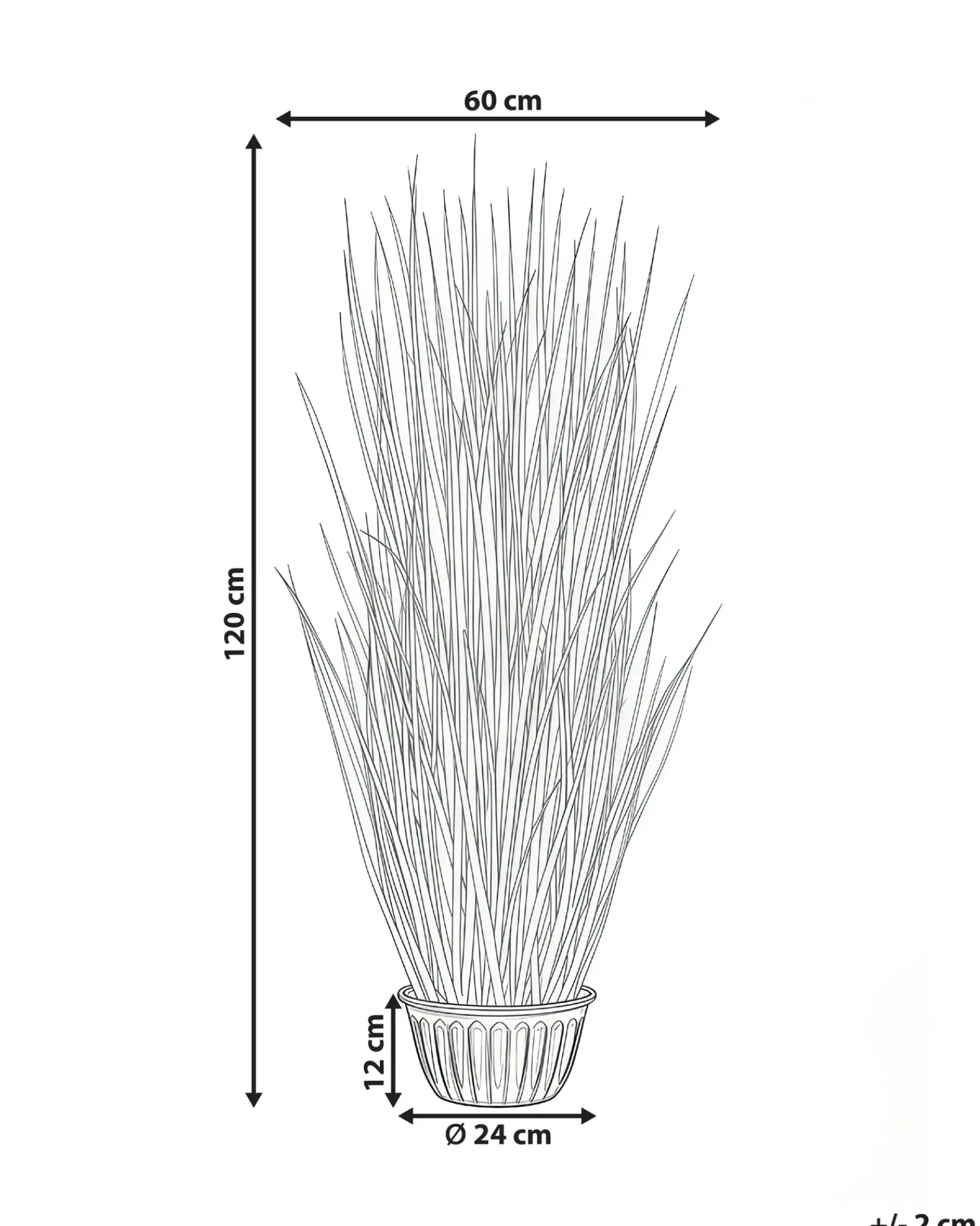Clearance Beliani Pianta artificiale GRASS 120 cm Verde Verde Nero