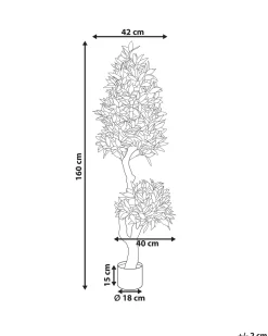 New Beliani Pianta artificiale LAURELE 160 cm Verde Nero Verde