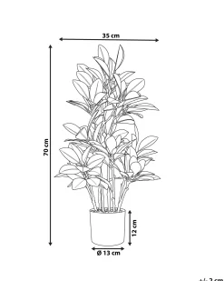 Beliani Pianta artificiale MAGNOLIA 70 cm Verde Verde Nero