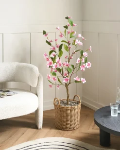Sale Beliani Pianta artificiale MAGNOLIA TREE 128 cm Verde Rosa Verde
