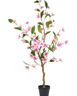 Sale Beliani Pianta artificiale MAGNOLIA TREE 128 cm Verde Rosa Verde