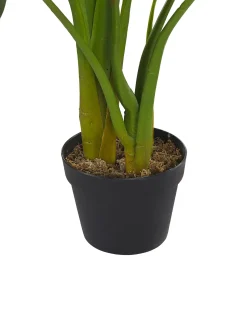 Beliani Pianta artificiale MONSTERA PLANT Verde Verde Nero