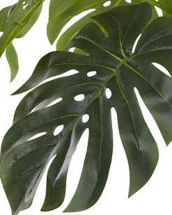Beliani Pianta artificiale MONSTERA PLANT Verde Verde Nero