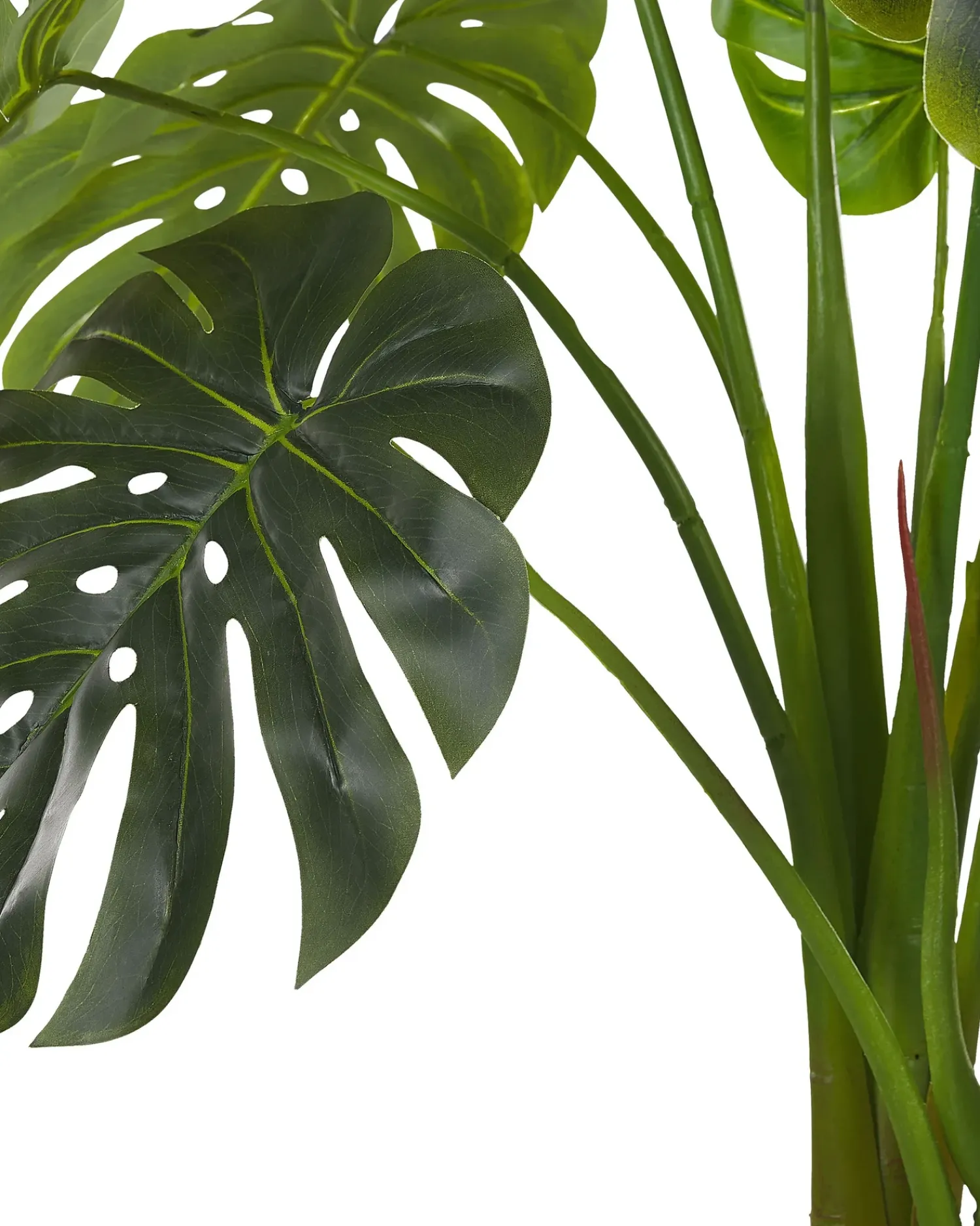 Beliani Pianta artificiale MONSTERA PLANT Verde Verde Nero