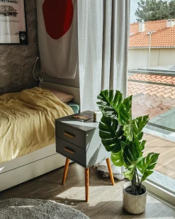 New Beliani Pianta artificiale MONSTERA PLANT Verde Nero Verde