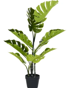 New Beliani Pianta artificiale MONSTERA PLANT Verde Nero Verde