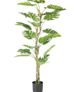 New Beliani Pianta artificiale MONSTERA Verde Verde Nero