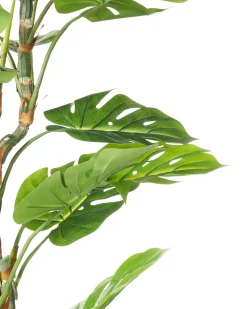 New Beliani Pianta artificiale MONSTERA Verde Verde Nero