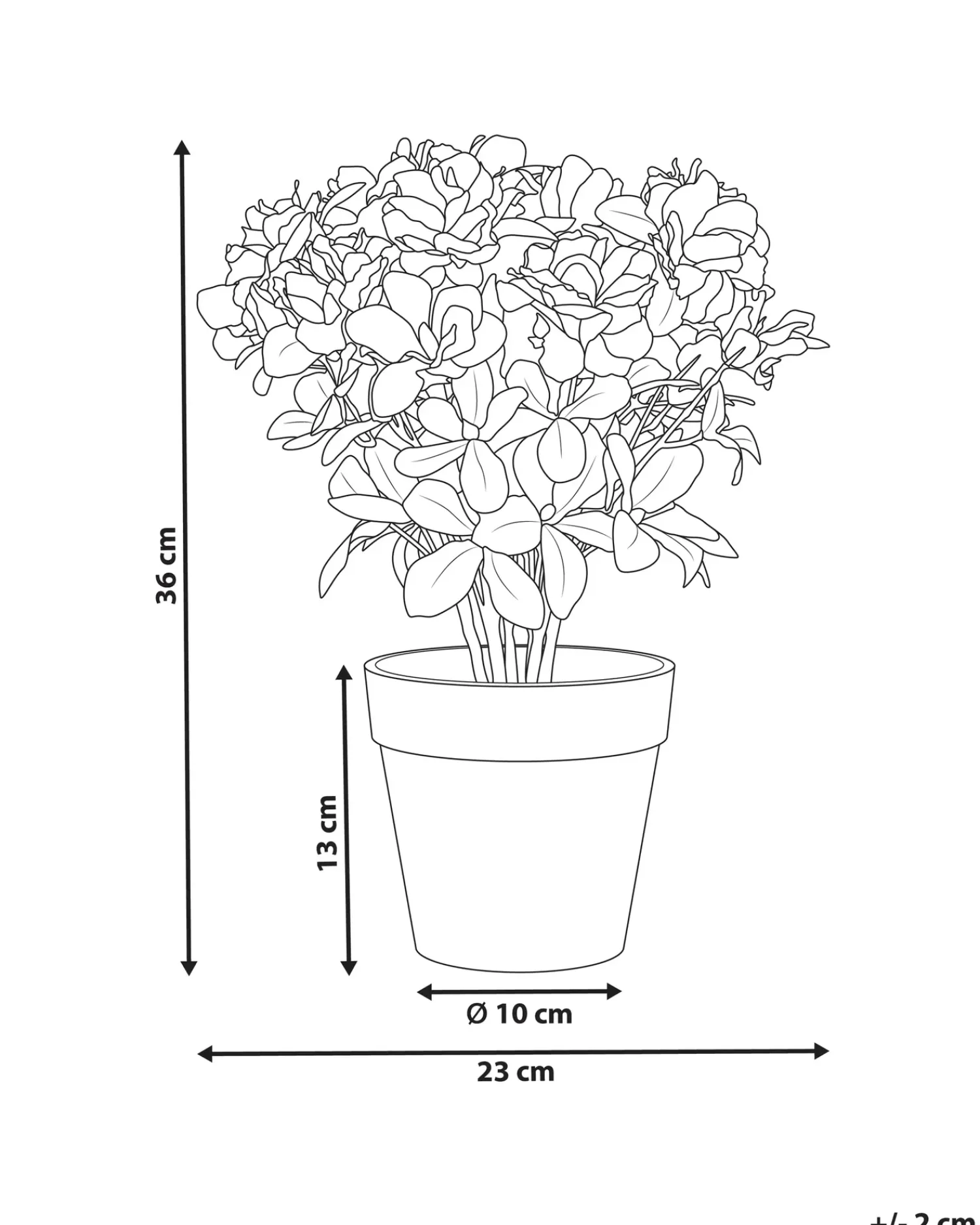 Beliani Pianta artificiale NOVELLA 36 cm Bianco Bianco Verde Nero