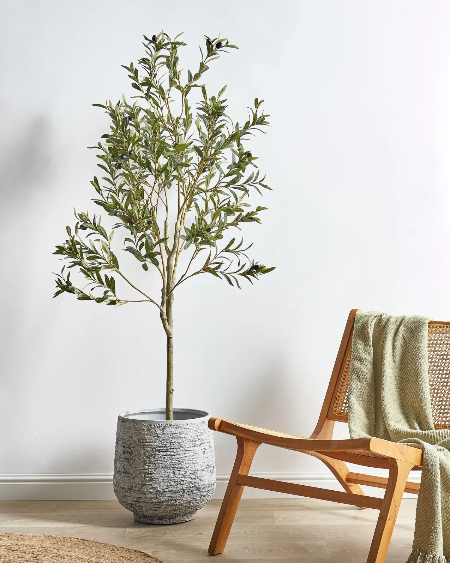 Hot Beliani Pianta artificiale OLIVE TREE Verde Nero Verde