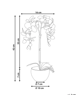 Hot Beliani Pianta artificiale ORCHID Bianco Bianco Verde