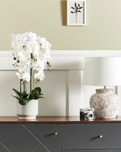 Hot Beliani Pianta artificiale ORCHID Bianco Bianco Verde