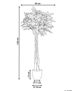Online Beliani Pianta artificiale PACHIRA TREE 120 cm Verde Nero Verde