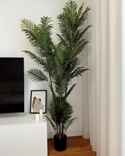 Clearance Beliani Pianta artificiale PALM TREE 180 cm Verde Verde Nero