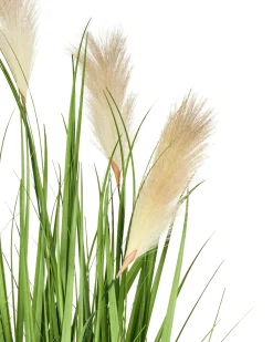 New Beliani Pianta artificiale PAMPAS GRASS 130 cm Verde Bianco Verde Nero