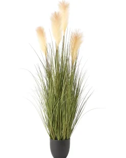 Online Beliani Pianta artificiale PAMPAS GRASS 120 cm Verde Beige Verde Nero