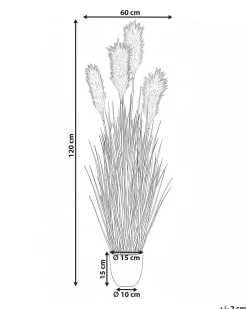Online Beliani Pianta artificiale PAMPAS GRASS 120 cm Verde Beige Verde Nero