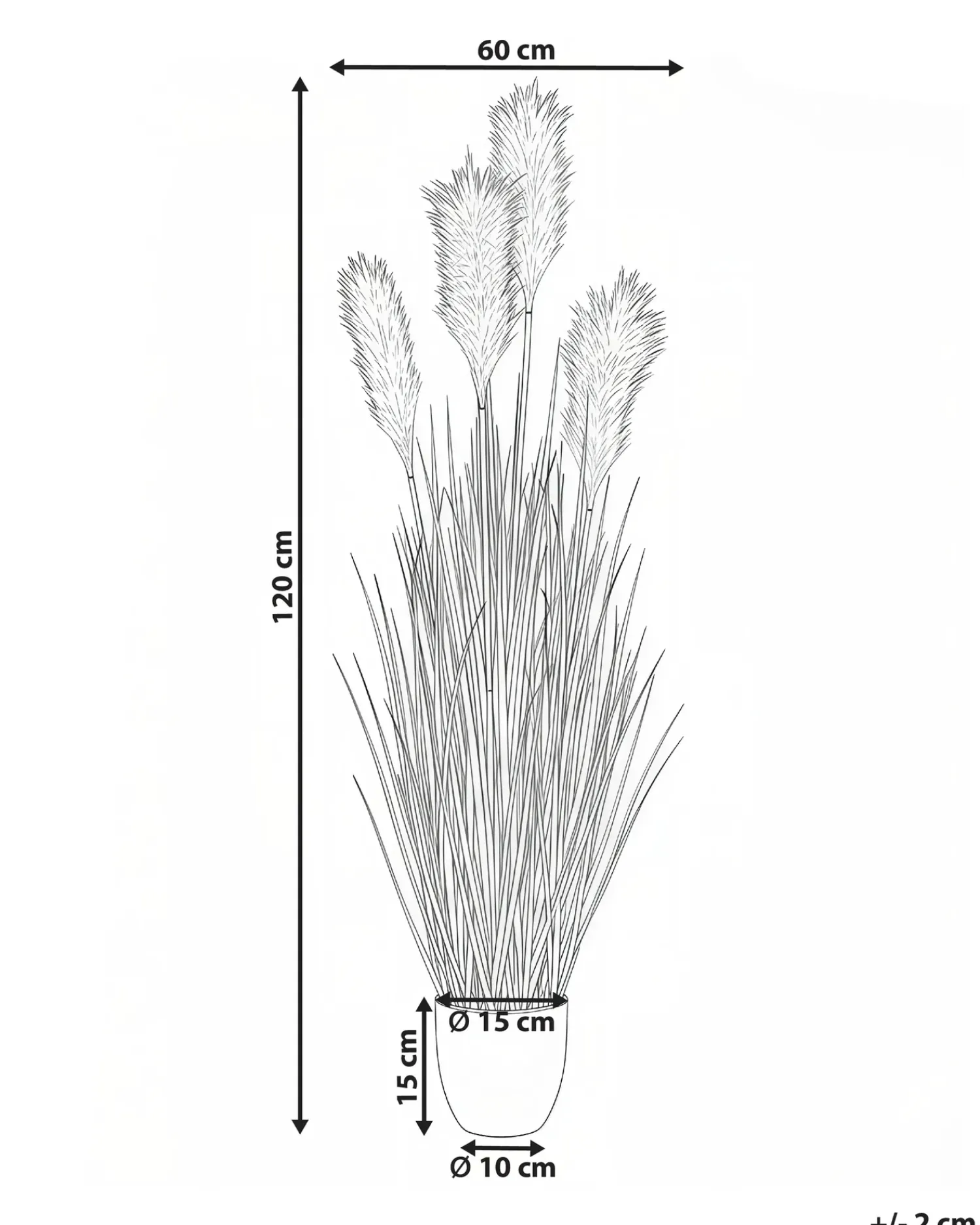 Online Beliani Pianta artificiale PAMPAS GRASS 120 cm Verde Beige Verde Nero