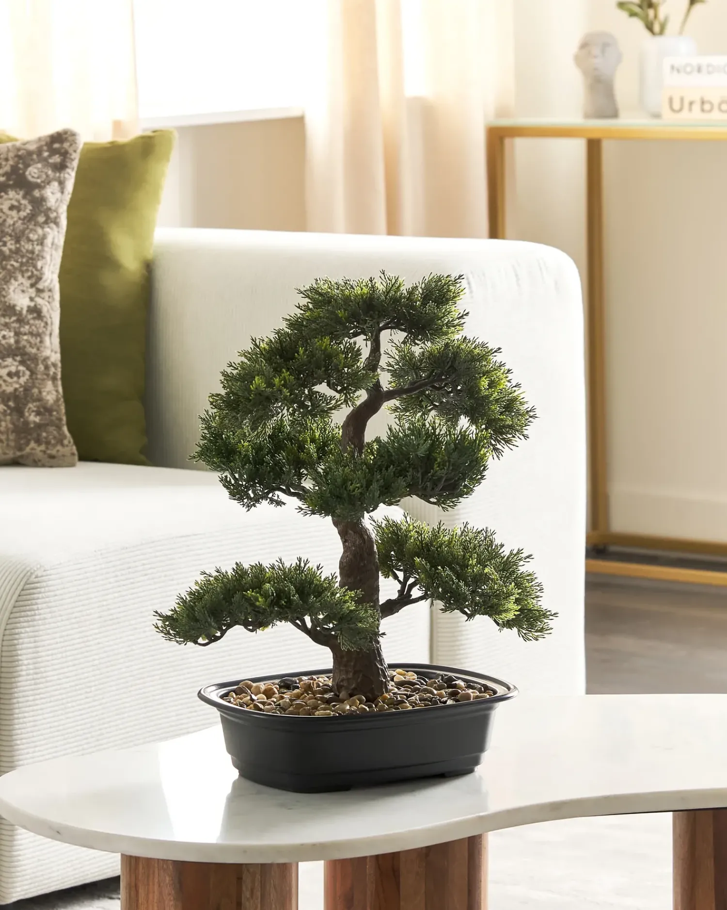 Sale Beliani Pianta artificiale PINE Verde Nero Verde