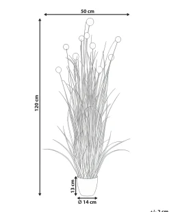 Best Beliani Pianta artificiale POMPOM GRASS 120 cm Verde Verde Nero Rosa