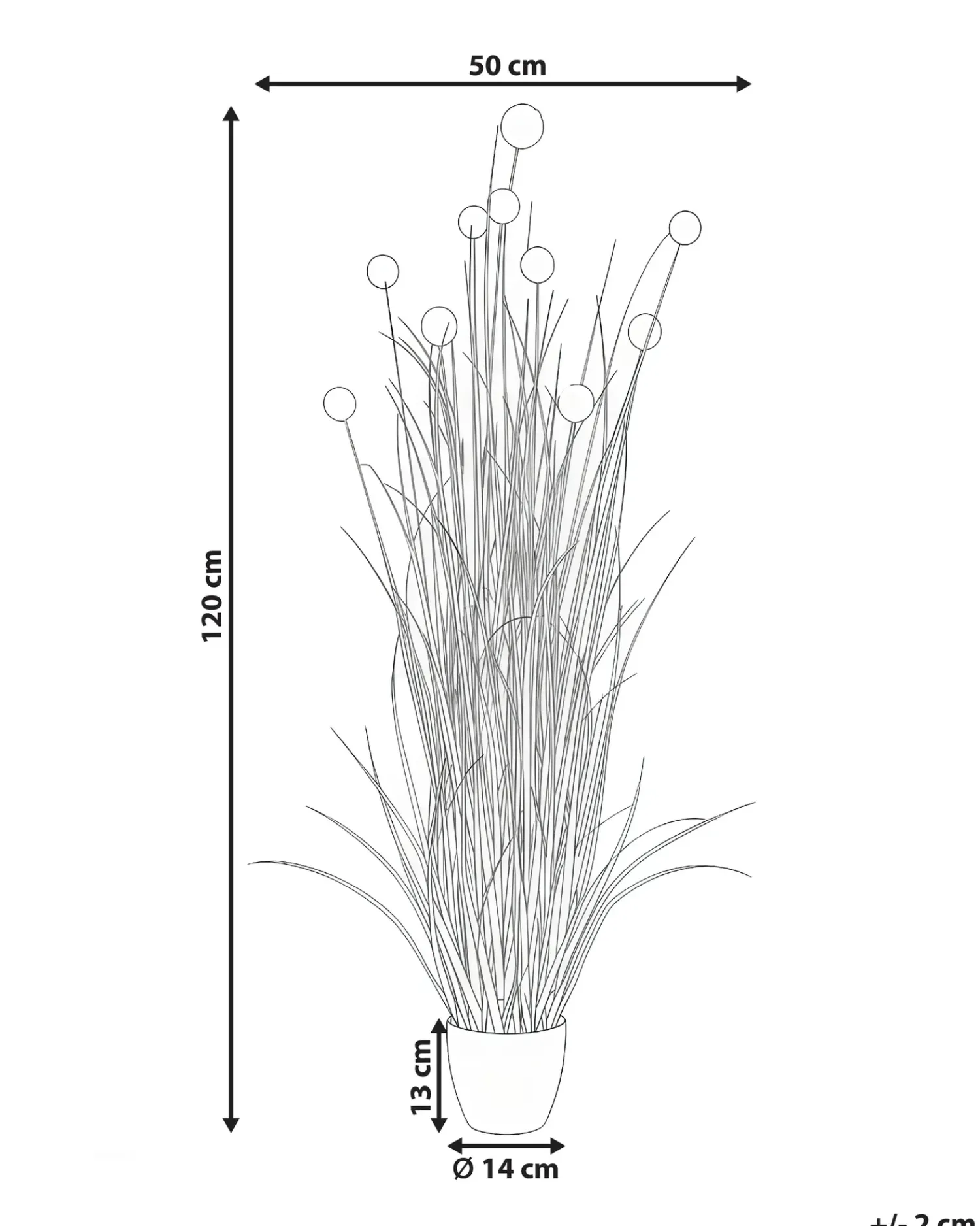 Best Beliani Pianta artificiale POMPOM GRASS 120 cm Verde Verde Nero Rosa